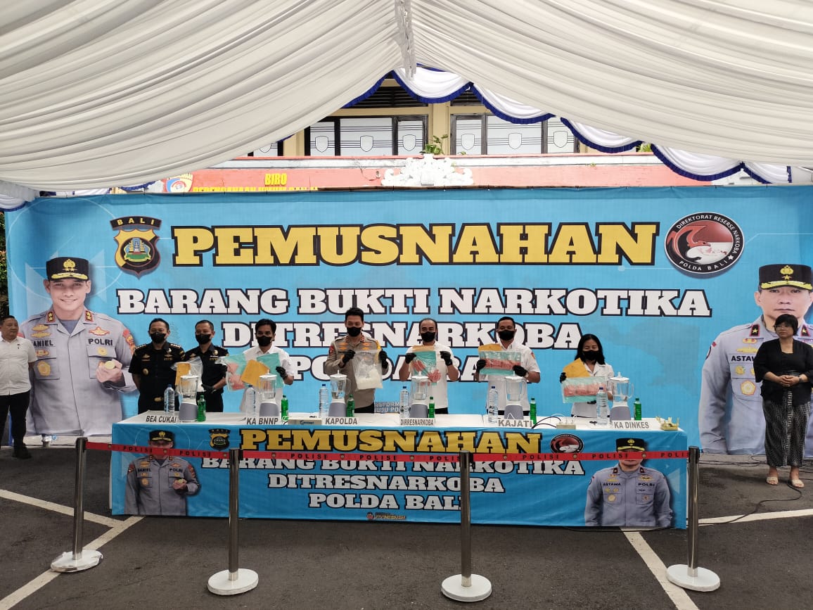 Polda Bali Musnahkan BB Narkoba Bernilai Capai 23,5 Miliar Rupiah