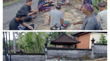 Jelang Ngaben Masal, Bhabinkamtibmas Desa Bunutin Sambangi Warga Guliang Kawan dan Sampaikan Pesan Kamtibmas